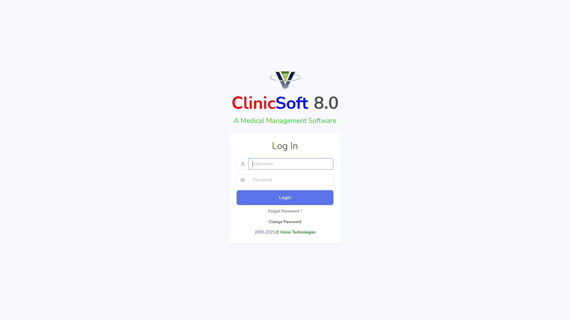 Log-in Screen Screenshot